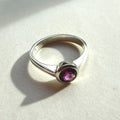 Sterling Silver Rhodolite Garnet Stacker Ring