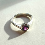 Sterling Silver Rhodolite Garnet Stacker Ring