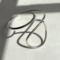 Sterling Silver Fancy Round Wire Loop Bangle