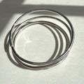 Sterling Silver Round Wire Coil Bangle