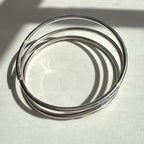 Sterling Silver Round Wire Coil Bangle