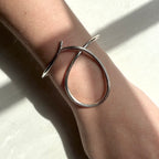 Sterling Silver Fancy Round Wire Loop Bangle