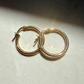 9ct Yellow Gold 2mm x 15mm Tube Hoop Earrings