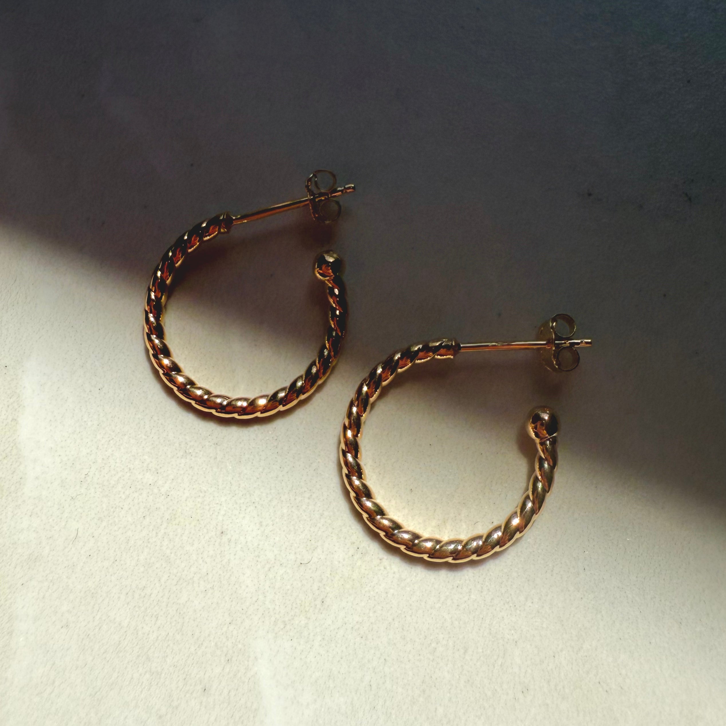 9ct Yellow Gold Large Twisted Hoop Earrings