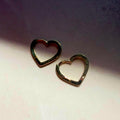 9ct Yellow Gold Open Heart Huggie Hoop Earrings