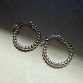 Sterling Silver Beaded 'Bubble' 12mm Hoop Earrings