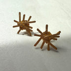 Sterling Silver Yellow Gold Plated Mikado Stud Earrings