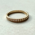 9ct Yellow Gold Bead Set 17x Round Brilliant Cut Diamond Band