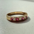 9ct Yellow Gold Ruby & Diamond Channel Set Band