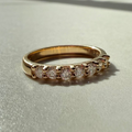 9ct Yellow Gold 7x 0.07ct Round Brilliant Cut Diamond Band