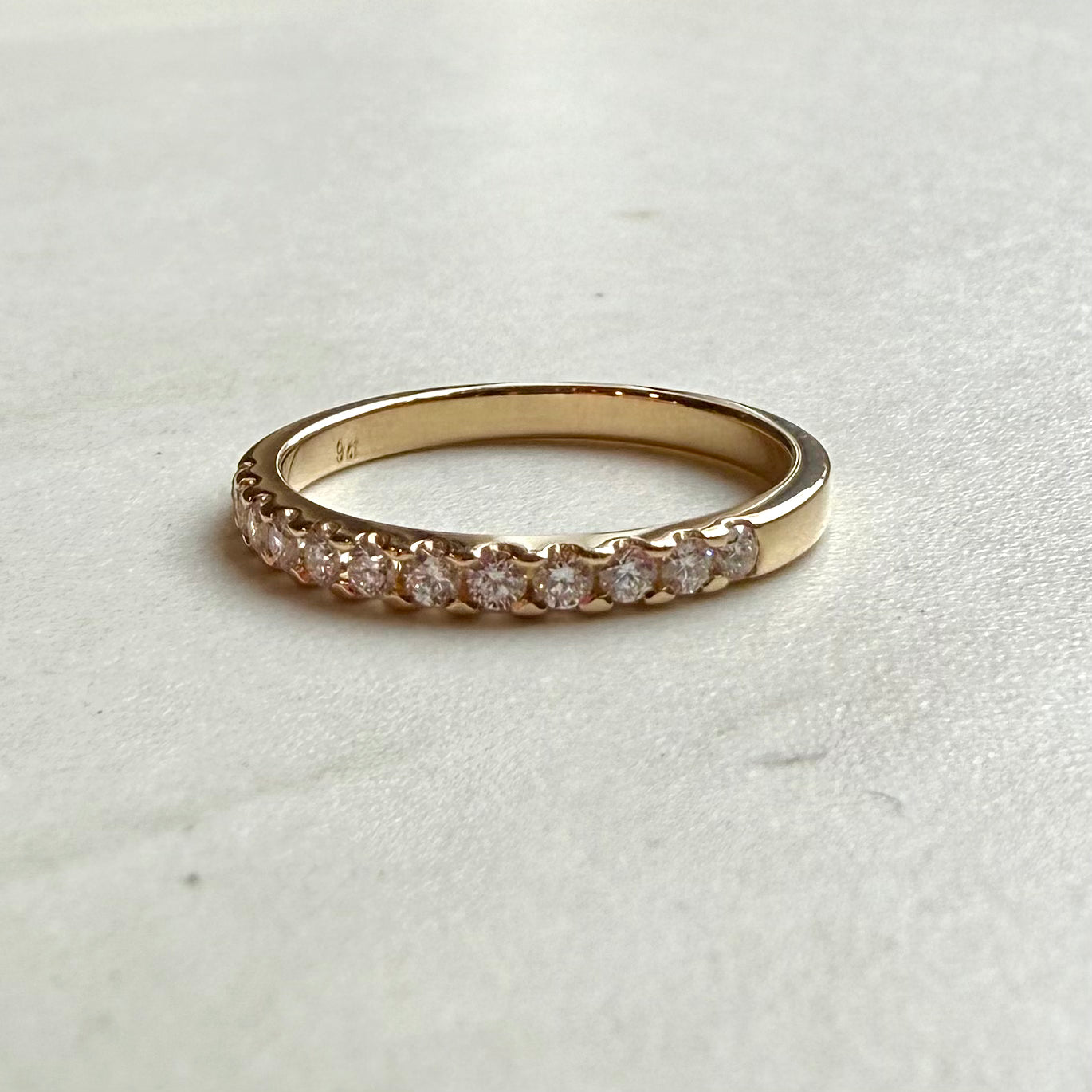 9ct Yellow Gold 12x 0.02ct Round Brilliant Cut Diamond Band