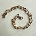 Sterling Silver & 9ct Yellow Gold Plain Oval & Twist Chain Bracelet