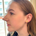 Sterling Silver Yellow Gold Plated Spring Leaves Stud Earrings