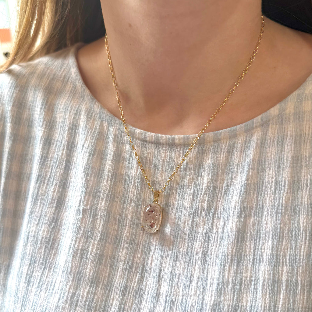 9ct Yellow Gold Rutile Quartz Pendant