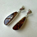 Sterling Silver Orangic Pebble Orange Amber Stud Drop Earrings