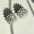 Sterling Silver & Peridot Dahlia Stud Earrings