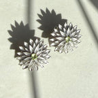 Sterling Silver & Peridot Dahlia Stud Earrings