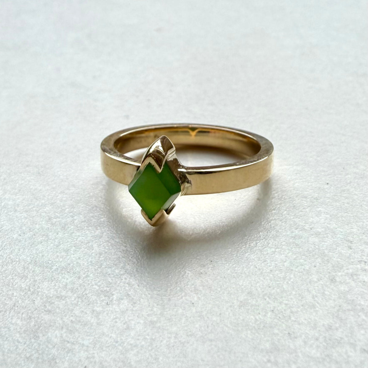 9ct Yellow Gold New Zealand Pounamu Ring