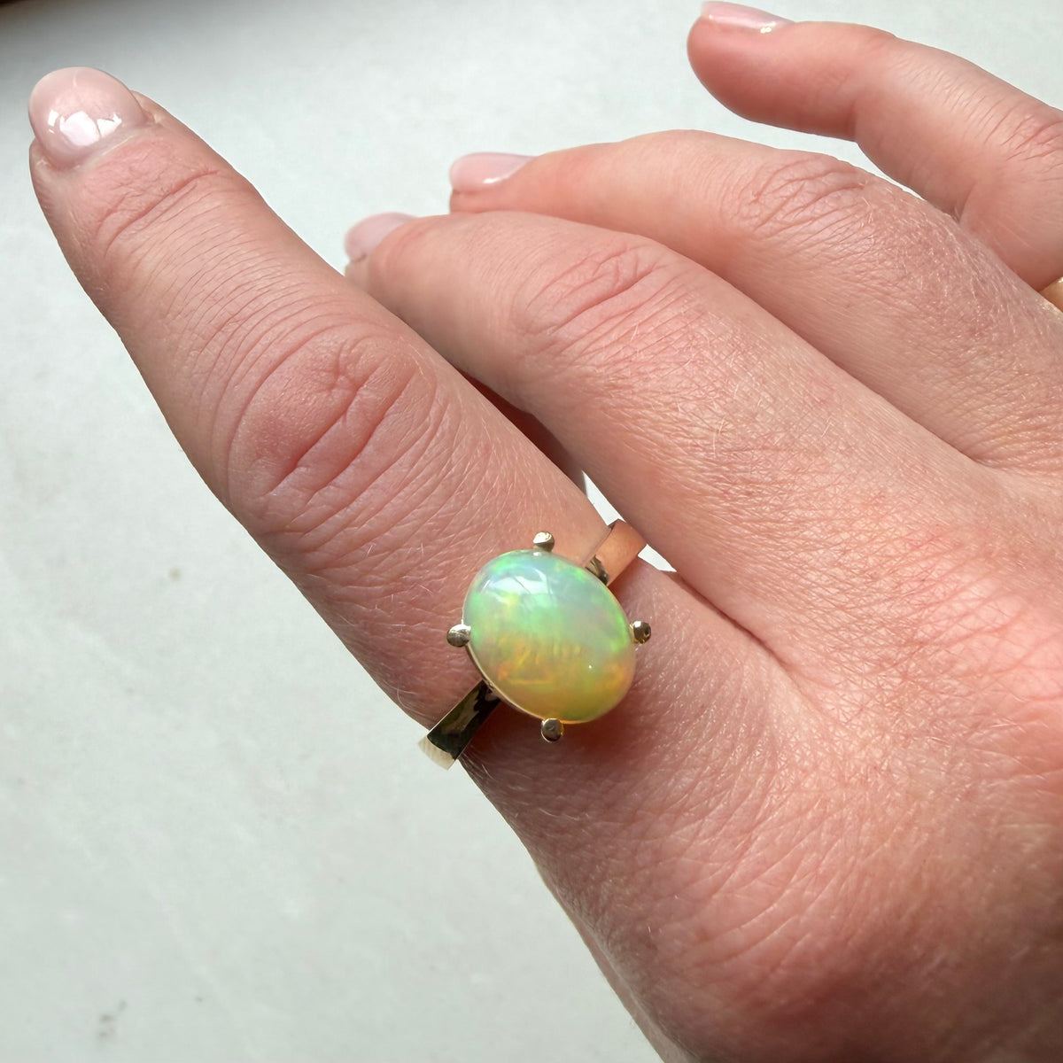 9ct Yellow Gold 2.65ct Milk Opal Ring