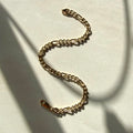 9ct Yellow Gold 3:1 Fiagro Bevelled Curb Chain Bracelet
