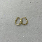 9ct Yellow Gold Oval 1.8mm 'Huggie' Hoop Earrings
