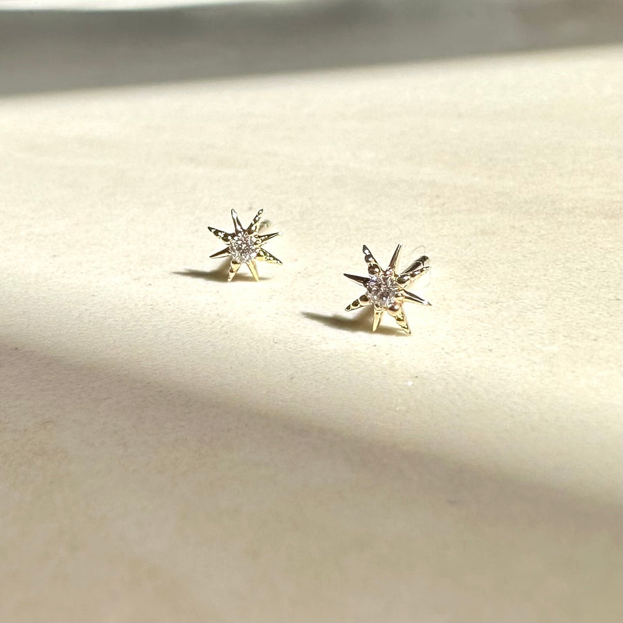 9ct Yellow Gold 'Twinkle Star' Diamond Stud Earrings