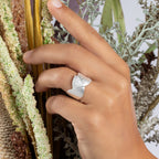 Sterling Silver Multi Leaf Textured Band