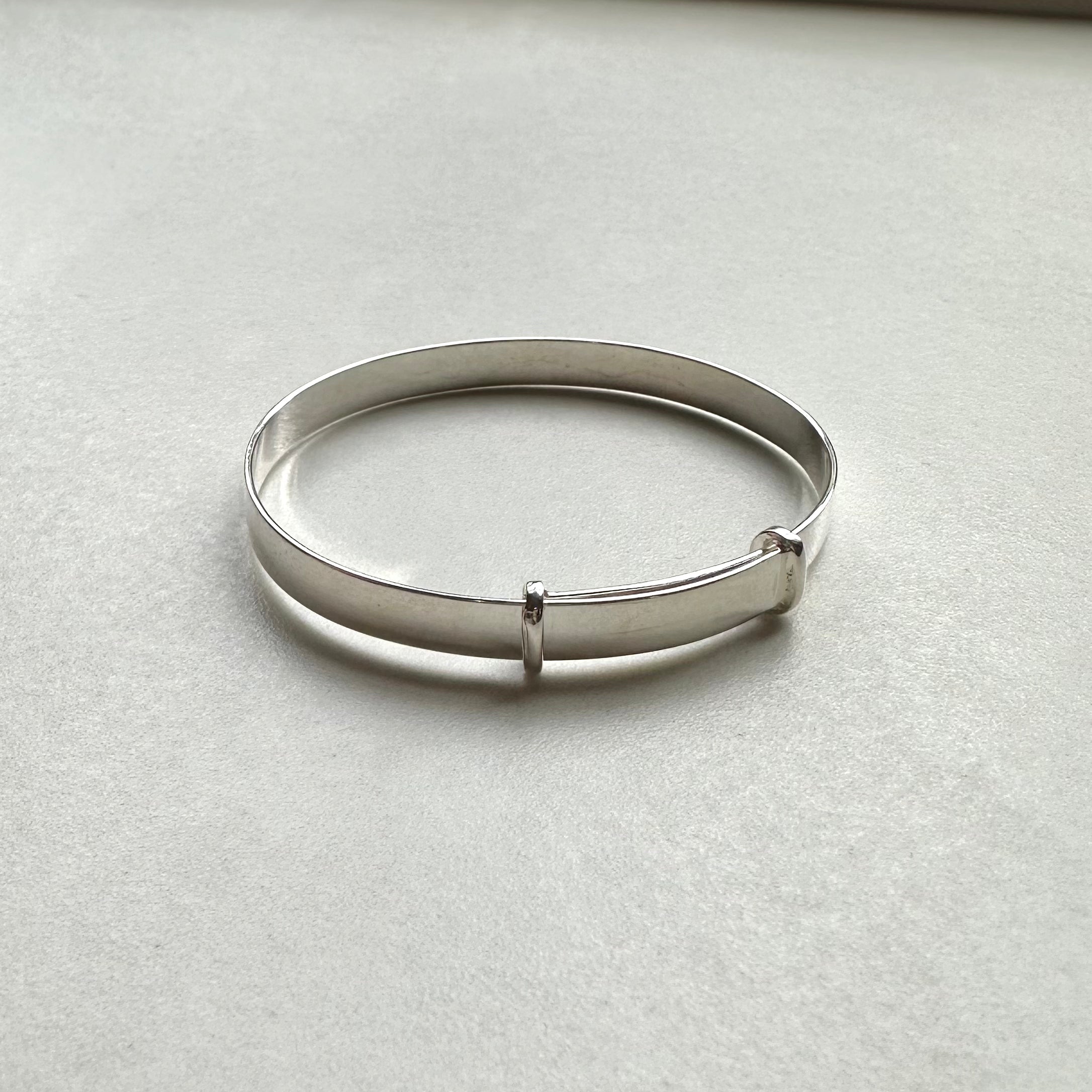 Sterling Silver Childs Expander Bangle Plain