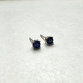 9ct White Gold & Ceylon Sapphire Stud Earrings