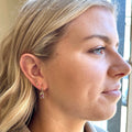 9ct Yellow Gold Rhodolite Garnet Rubover Hoop Earrings