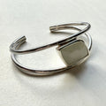 Sterling Silver Chequerboard Moonstone Cuff Bangle