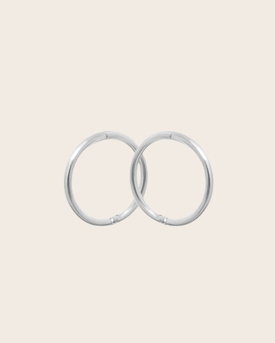 Sterling Silver 10mm Plain Sleeper Earrings