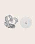 9ct White Gold Heart Shape Earring Scrolls - Pair