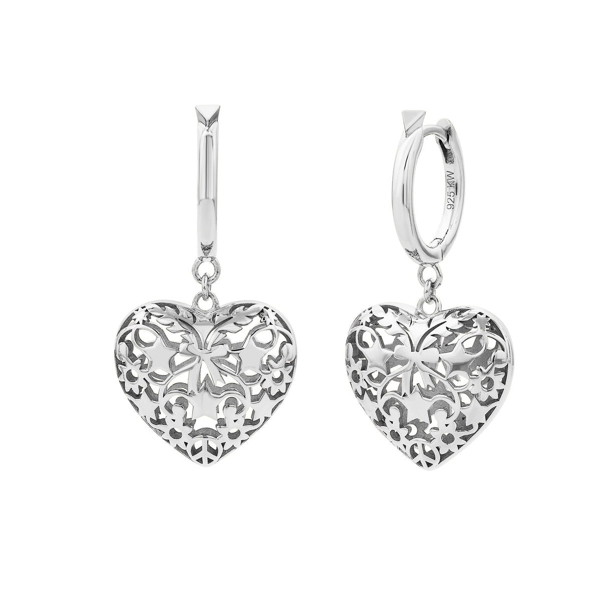 Karen Walker - Sterling Silver Heart Thrills Hoop Earrings