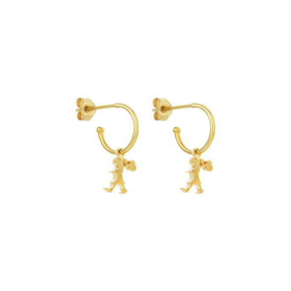 KAREN WALKER - 9ct Yellow Gold Runaway Girl Hoop Earrings