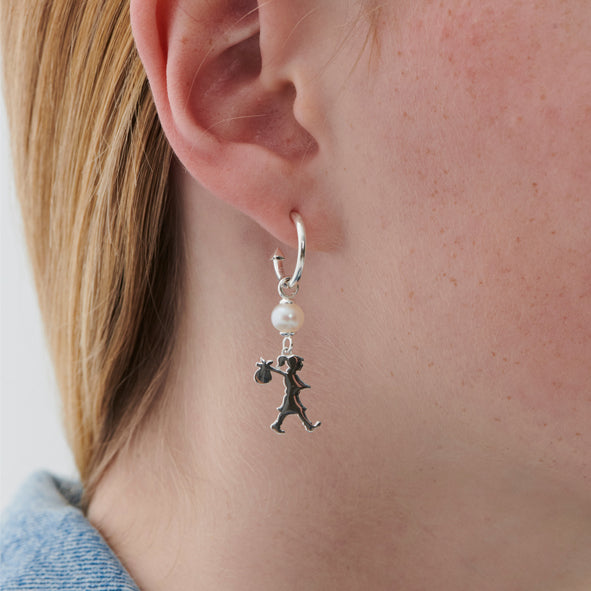 KAREN WALKER - Sterling Silver Girl with a Pearl Earrings