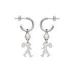 KAREN WALKER - Sterling Silver Girl with a Pearl Earrings