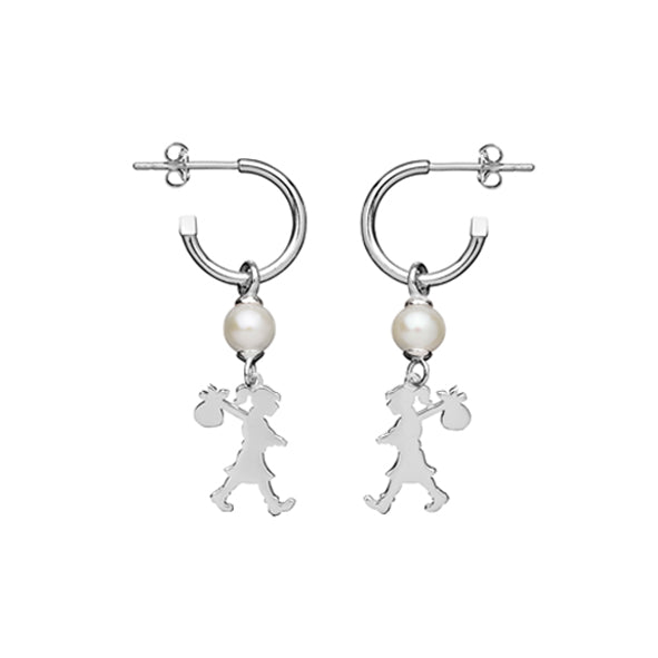 KAREN WALKER - Sterling Silver Girl with a Pearl Earrings
