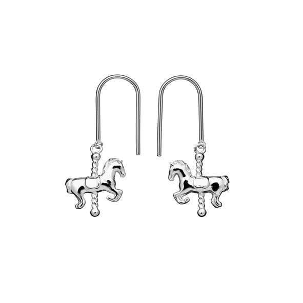 KAREN WALKER - Sterling Silver Mini Carousel Horse Earrings