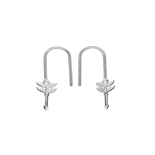 KAREN WALKER - Sterling Silver Mini Feather Arrow Earrings