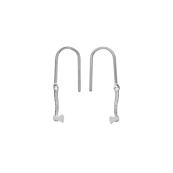 KAREN WALKER - Sterling Silver Mini Axe Drop Earrings