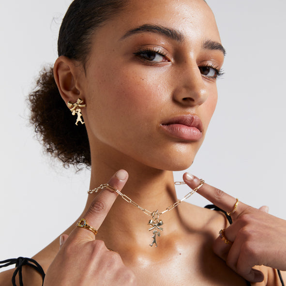 KAREN WALKER - Sterling Silver Girl with a Bow Necklace
