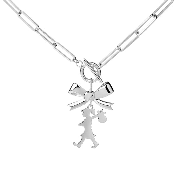 KAREN WALKER - Sterling Silver Girl with a Bow Necklace