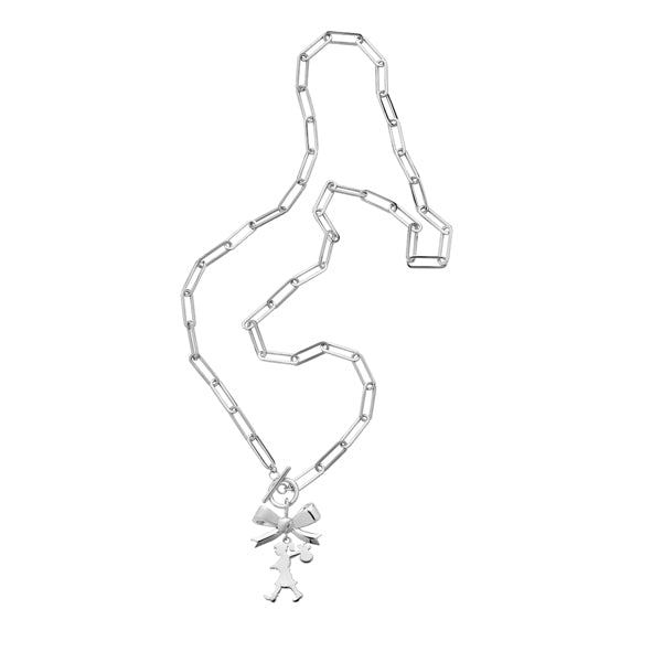 KAREN WALKER - Sterling Silver Girl with a Bow Necklace