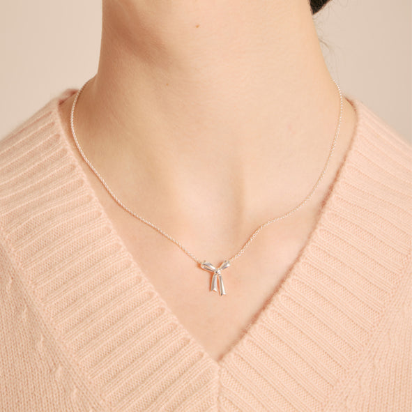 KAREN WALKER - STERLING SILVER SMALL BOW NECKLACE
