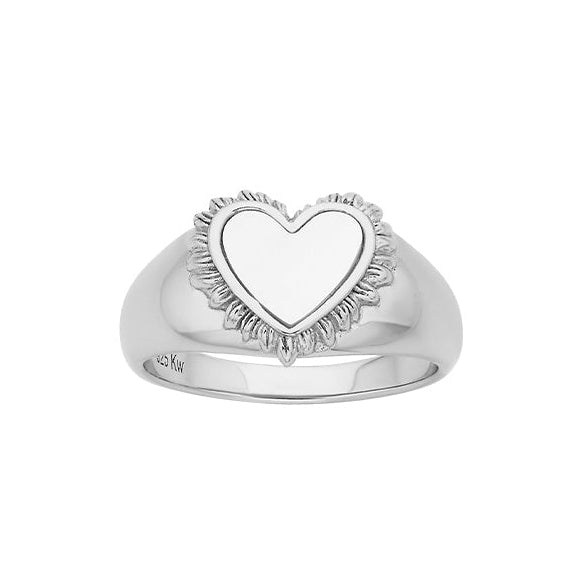 KAREN WALKER - STERLING SILVER FLAMING MOTHER OF PEARL RING