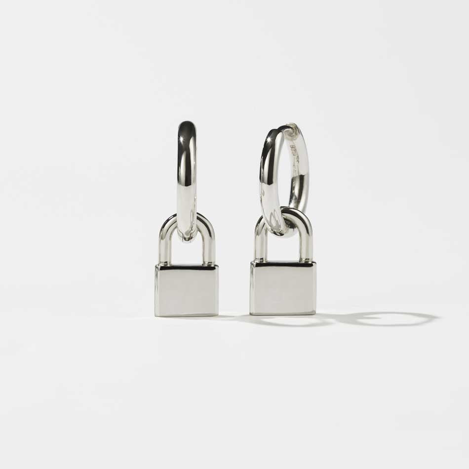 Meadowlark - Sterling Silver Locked Charm Earrings