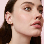 BIANC - Sterling Silver Yellow Gold Plated Cubic Zirconia 'Lumi' Stud Earrings
