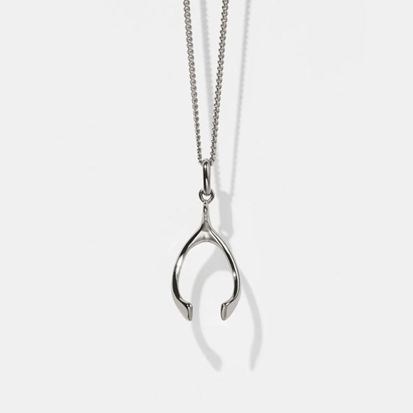 Meadowlark - Sterling Silver Wishbone Charm Necklace