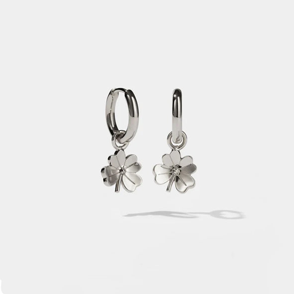 Meadowlark - Sterling Silver Lucky Clover Charm Earrings